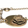 Rose rundes Armband mit roter Perle in gealterter Bronze Rose 35,00&nbsp;€
