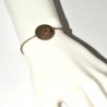 Rose rundes Armband mit roter Perle in gealterter Bronze Rose 35,00&nbsp;€