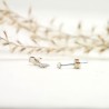 Boucles d'oreilles puces en argent 925 feuille minimalistes pour femme