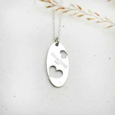 Sterling silver Valentine blue heart necklace
