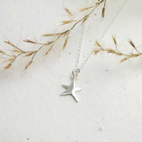 Collier minimaliste en argent 925/1000 étoile Sati sur chaine fabriqué en France