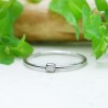 Bague fine en argent 925 bille carrée anneau minimaliste