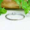 Bague minimaliste fine en argent 925 bille carrée