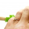 Bague créateur fine en argent 925 bille carrée pour femme