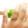 Bague fine en argent 925 bille carrée fabriquée en France