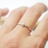 Bague tendance fine minimaliste fleur en argent 925