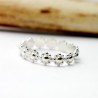 Minimalist streling silver ring with flower motifs Floral and plant...