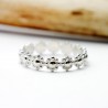 Minimalist streling silver ring with flower motifs Floral and plant...