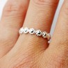 Minimalist streling silver ring with flower motifs Floral and plant...