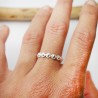 Minimalist streling silver ring with flower motifs Floral and plant...
