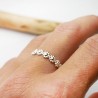 Minimalist streling silver ring with flower motifs Floral and plant...
