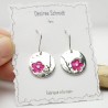 Sterlingsilber heißes Rosa Kirschblumen Ohrringe
