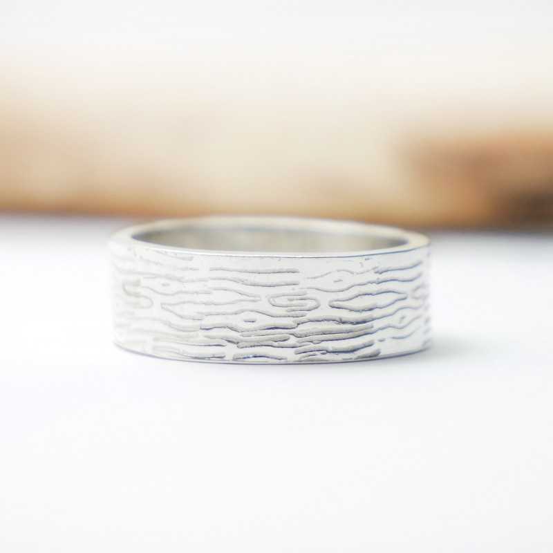 Bague Large Argent 999 Faite Main – Design Pneu, Taille 54, Sans Pierre, Unisexe