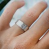 Wide bark ring 1 recycled 925 silver for women and for men