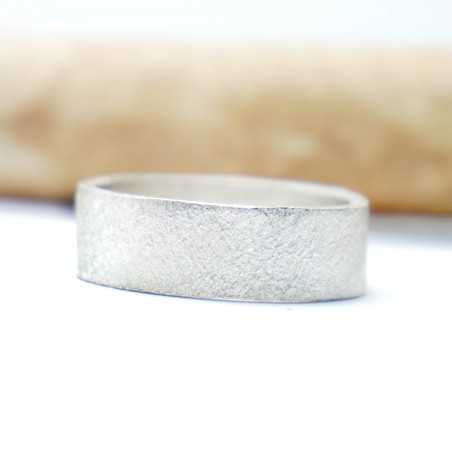 Recycled 925 silver Sandblasted ring for women and men