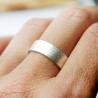 Recycled 925 silver Sandblasted ring for women and men