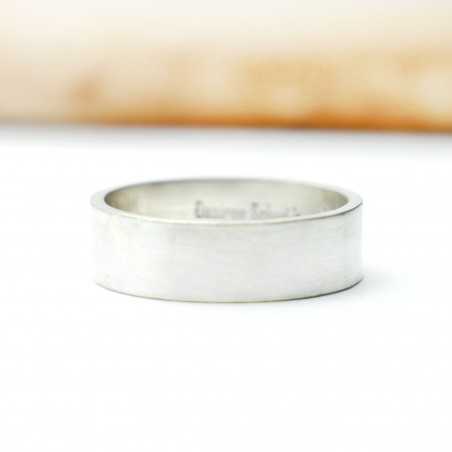 Breiter Gebürsteter Ring aus recyceltes 925er Silber für Damen und Herren