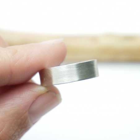 Breiter Gebürsteter Ring aus recyceltes 925er Silber für Damen und Herren