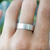 Breiter Gebürsteter Ring aus recyceltes 925er Silber für Damen und Herren