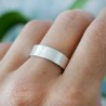 Recycled 925 silver Brushed ring for women and men 925 silver close...