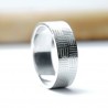 Breiter Karierter Ring aus recyceltes 925er Silber für Damen und Herren