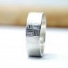 Recycled 925 silver Checkered ring for women and men