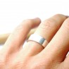 Breiter Karierter Ring aus recyceltes 925er Silber für Damen und Herren