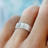 Breiter Karierter Ring aus recyceltes 925er Silber für Damen und Herren