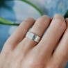 Breiter Karierter Ring aus recyceltes 925er Silber für Damen und He...