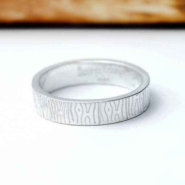 Recycled 925 silver bark 1 wedding ring for women and men