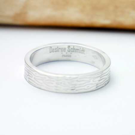 Bague écorce en argent 925 made in France
