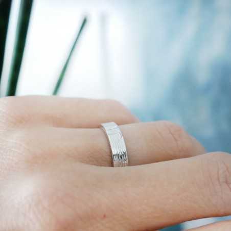 Alliance Ecorce 2 argent 925 recyclé pour femme et pour homme