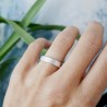 Recycled 925 silver Sandblasted wedding ring for women and men