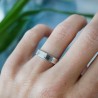 Recycled 925 silver Hammered wedding ring for women and men