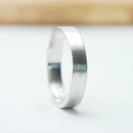 Recycled 925 silver Brushed wedding ring for women and men