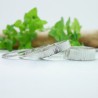 Minimalistischer Gestreifter Sterlingsilber Hochzeitsring