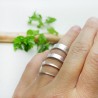 Minimalistischer Gestreifter Sterlingsilber Hochzeitsring