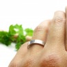 Minimalistischer Gestreifter breiter Sterlingsilber Hochzeitsring