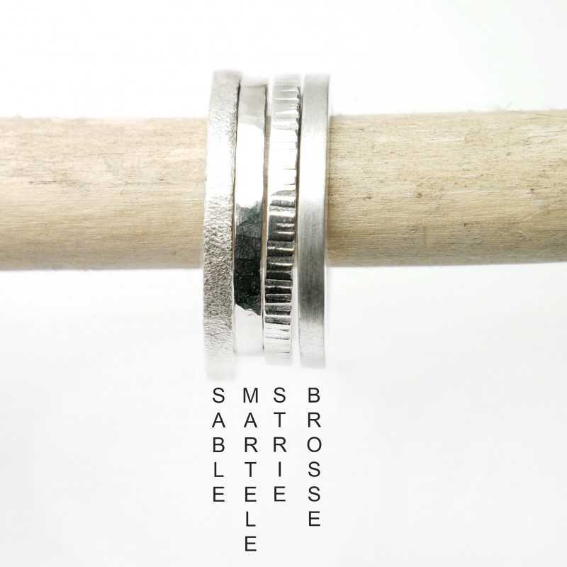 Bague De Mariage épaisse En Argent Massif 925 - Martelé à La Main - Taille 6 à 12 - Faite En Inde