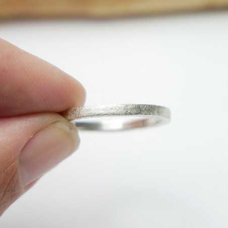 Sandblasted thick wedding ring for women and men Recycled 925 silver