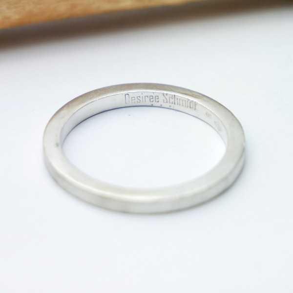 Thick brushed wedding ring for women and men Recycled 925 silver