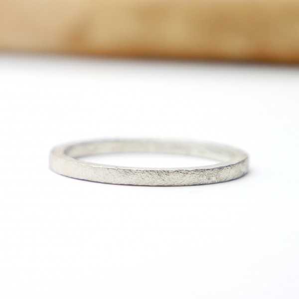 Sandblasted thick stackable ring for women and men Recycled 925 silver