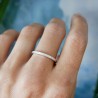 Bague fine sablée argent 925 recyclé pour femme et pour homme