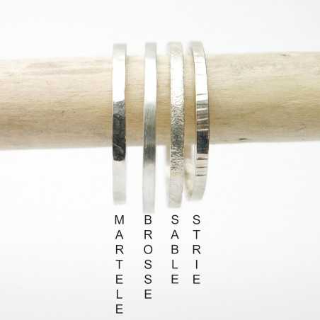 Gebürsteter dünner stapelbarer ring aus recyceltes 925er Silber für Damen und Herren