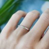 Thin hammered wedding ring for women and men Recycled 925 silver
