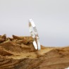 Minimalistischer Gestreifter Sterlingsilber dünner stapelbarer Ring