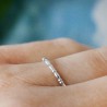 Sterling silver stackable beaded ring 925/1000 minimalist