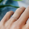 Sterling silver stackable beaded ring 925/1000 minimalist