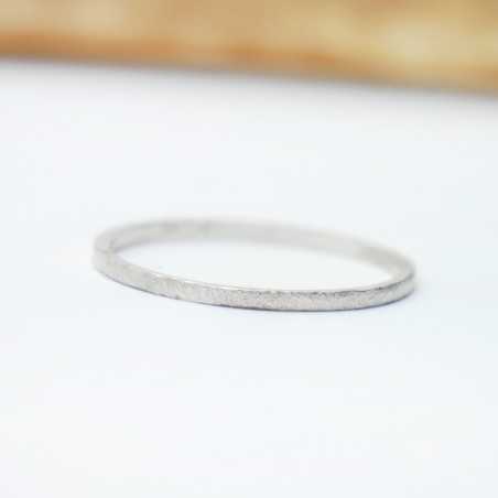 Sandblasted very thin stackable ring for women and men Recycled 925 silver