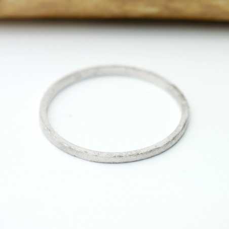 Sandblasted very thin stackable ring for women and men Recycled 925 silver